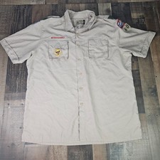 Boy Scouts of America Shirt Mens XL Beige 100 Polyester Vent Uniform Outdoors