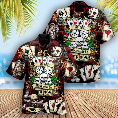 Poker Gambling Poker Take The Risk Or Lose The Chance Hawaiian Shirt