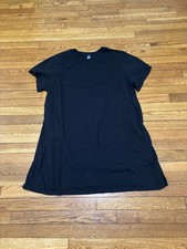 Old Navy Womens Shirt Dress Plus Sz 2X Black Short Sleeve Knee Length Cotton