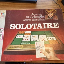 Vintage Solitaire Poker Card Game 1973 Milton Bradley Co. Complete Collector 