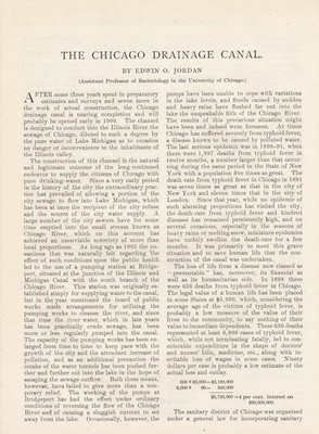 THE CHICAGO DRAINAGE CANAL: A SANITARY AND ENGINEERING ACHIEVEMENT. WRITTEN BY E