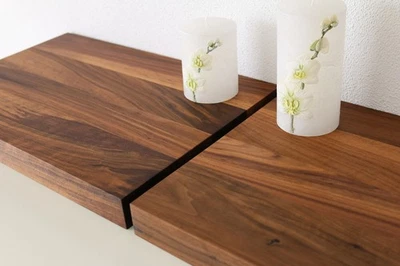 Wandboard Nussbaum Massiv Holz 2x Board Regal Steckboard Regalbrett NEU auf Maß - Bild 1 von 4