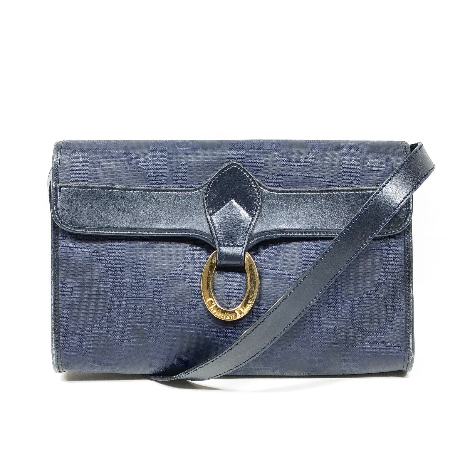 Christian Dior Shoulder Bag  Navy Blue PVC 3284278
