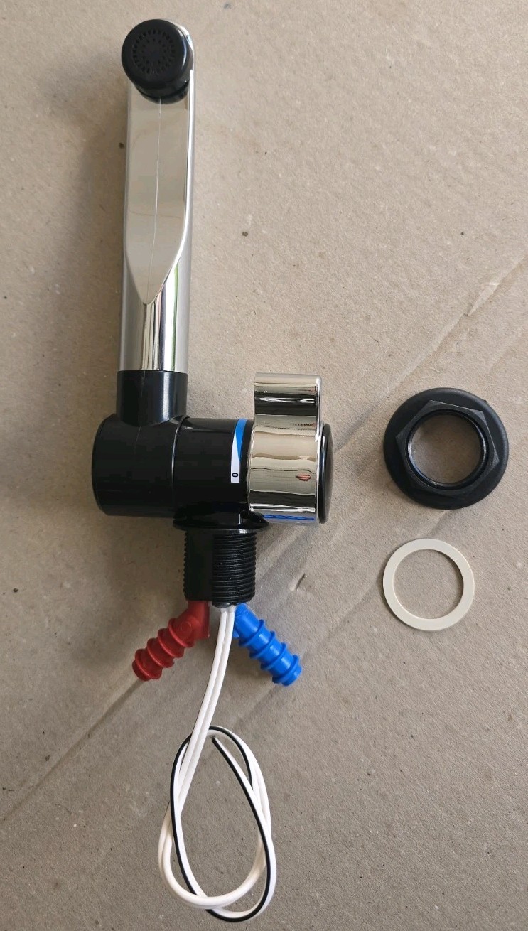 COMET LONDON MIXER TAP HOT/COLD CHROME CAMPERVAN MOTORHOME CARAVAN MICROSWITCHED