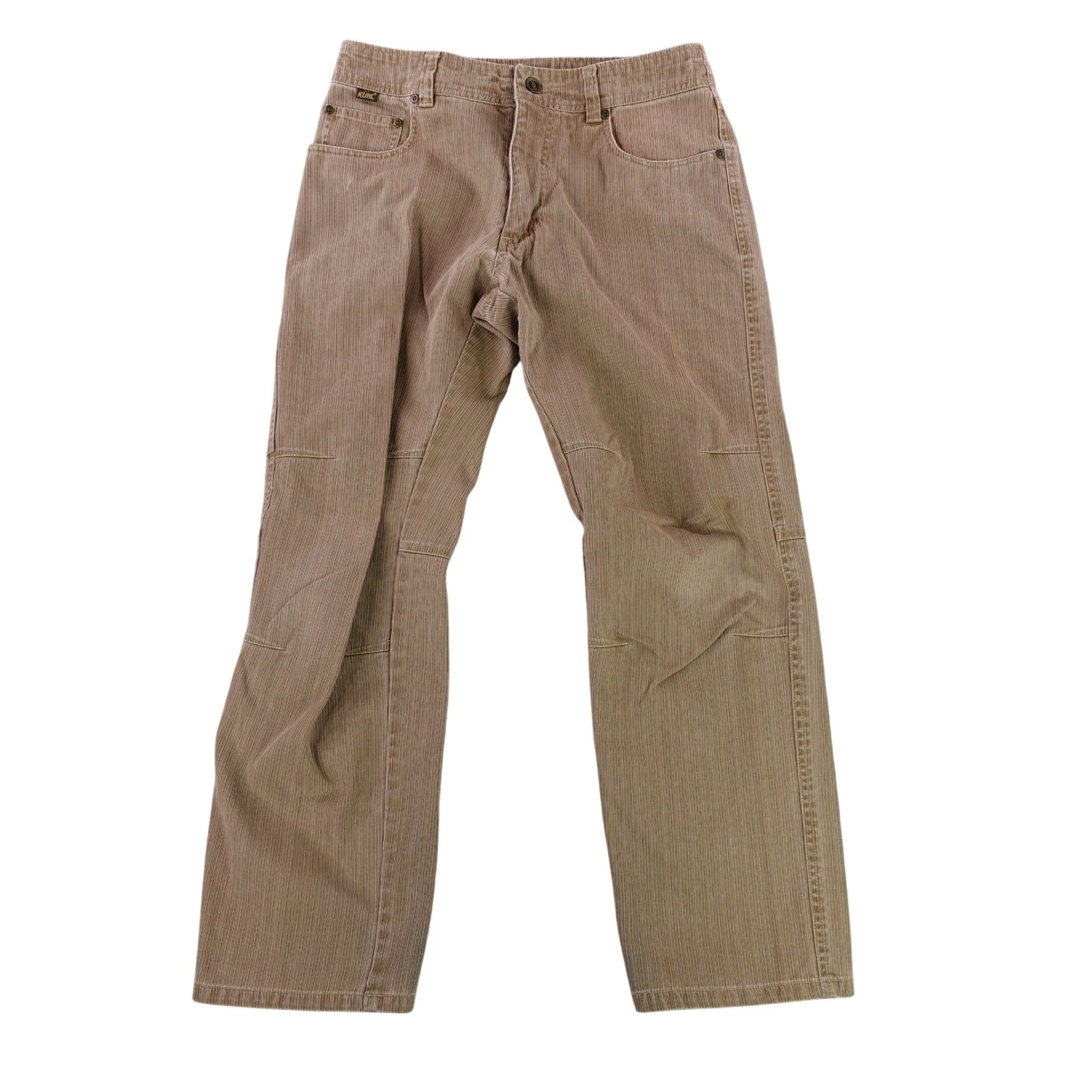 KUHL Pants Mens 30x30 Tan Brown Carpenter Work Hiking Stripe Straight Leg
