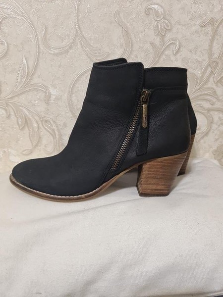 Women Dune London Ankle Boots Black Nubuck 38