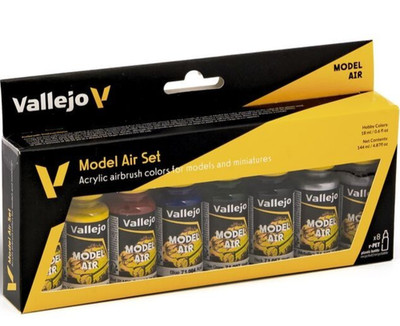 Vallejo 71174 (166,60 /l) Basic Colors Basisfarben Model Air Farben 8 x 18 ml