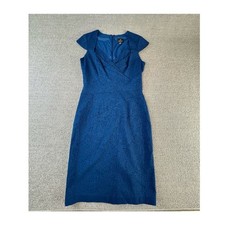 Adrianna Papell Dress Womens Size 6 Blue Cocktail Wedding Guest Dark Romantic
