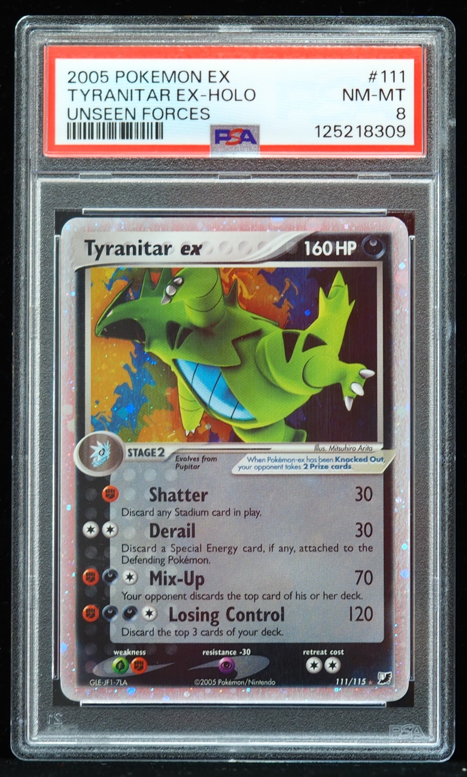 Tyranitar ex #111/115 Unseen Forces PSA 8 Pokemon Card