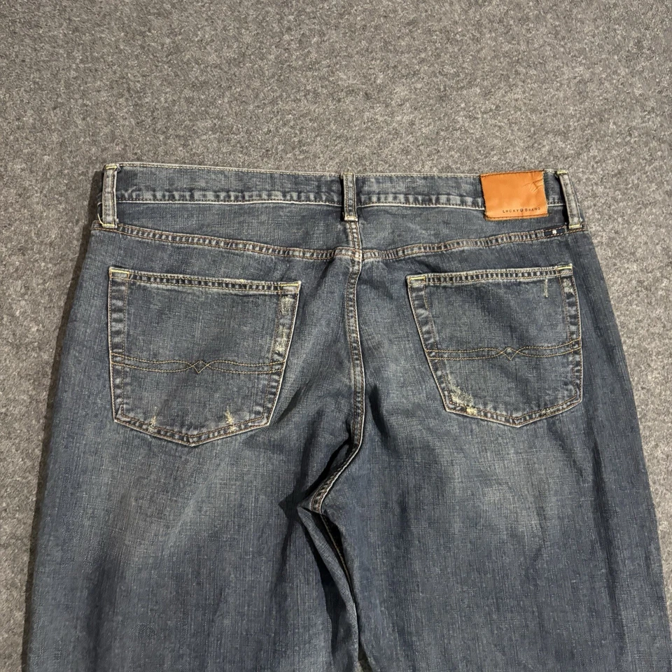 Lucky Brand Jeans Mens Size 40x32 181 Relaxed Straight Leg Blue Denim - Image 4 of 4