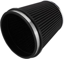 6 Inlet Air Intake Filter Cone Washable Clamp-On Dry Air Filters Black 6" Tall 