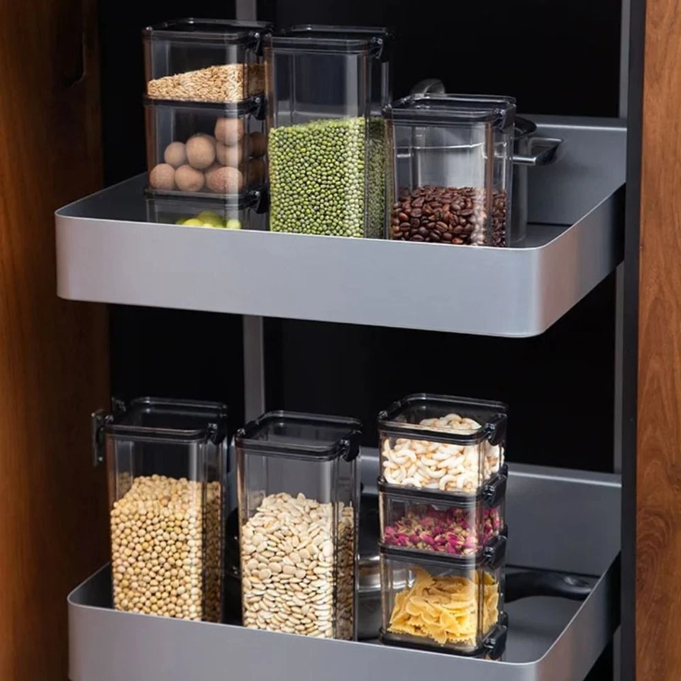 Square Stackable Food Storage Boxes  Kitchen Storage - Image 3 of 4