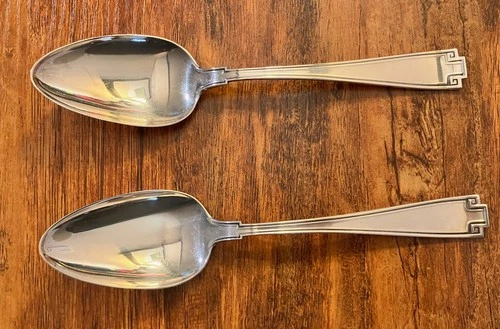 TWO Vintage Gorham Etruscan Sterling Silver 7" Serving/Soup Spoons  No Monogram