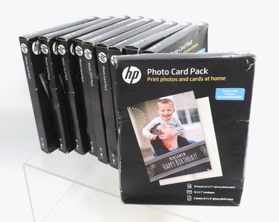 Lot (10) HP Photo Card Pack SF791A / Photo Paper & Envelopes Kits (2013)
