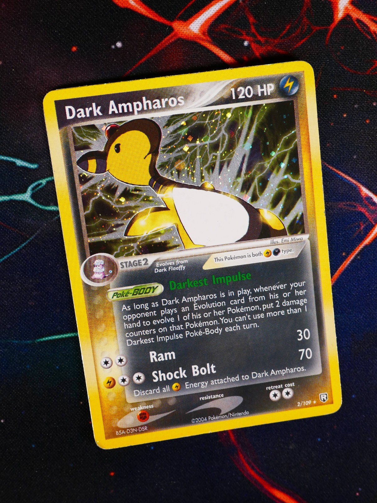 HP Pokemon DARK AMPHAROS Card EX TEAM ROCKET RETURNS Set #2/109 Holo Rare#2