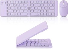 Foldable Mini Rechargeable Portable Bluetooth/2.4G Keyboard Mouse Combo - Purple