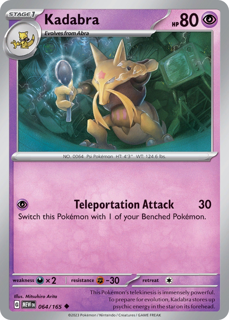 Kadabra 064/165 151 Uncommon Pokemon NM/M