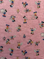 Mickey And Minnie Mouse Fabric Yardage 37 X 50 Pink