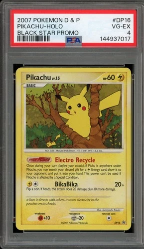 Pokemon Pikachu Black Star Holo Promo DP16 PSA 4