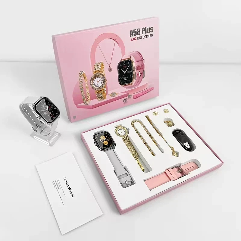 A58 Plus Smart Watch Combo Set Gifts for Women Fitness Tracker Quartz Health USA - Image 2 of 4