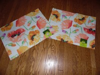 2pc Food Network Summer Floral Field Poppies Ribbed Placemats 2pc Food Network Summer Floral Field Poppies Ribbed Placemats