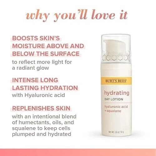 Burt's Bees Truly Glowing Day Lotion Hydrate & Glow Complex 1,8 oz (PAQUETE DE 2) Foto 3 de 4