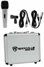 Rockville RMC-ICE Pro Diamond Vocal Karaoke Microphone w/Great Sound Case Cable