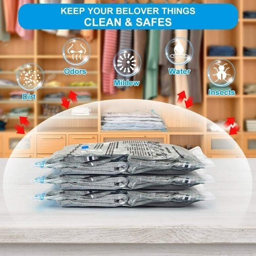 STRONG VACUUM STORAGE SPACE SAVINGS BAG SPACE SAVER BAGS PACK OF 1, 3, 5, 8, 10 - Picture 5 of 9
