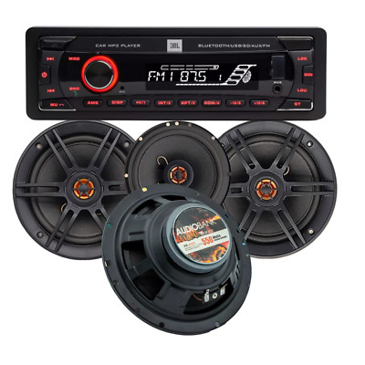 JBL Car Single-Din Digital Media Receiver with Bluetooth + 4x 6.5'' 1100W Speaker