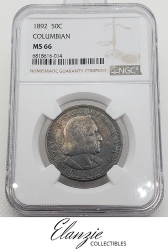 1892 Columbian Half Dollar World's Columbian Exposition Chicago NGC MS66