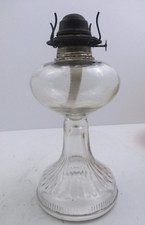 Vintage P&A Style Clear Glass Kerosene Oil Lamp with Hurricane Chimney — listing 3