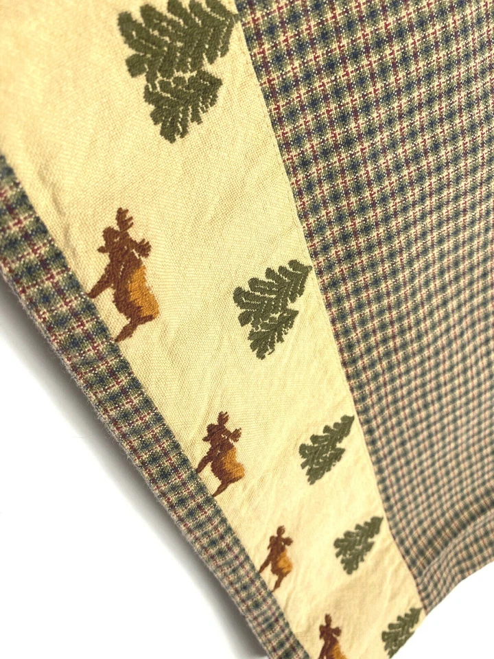 Juego de caza Park Designs cenefas de cabina cortinas vintage lodge a cuadros alce Foto 2 de 4