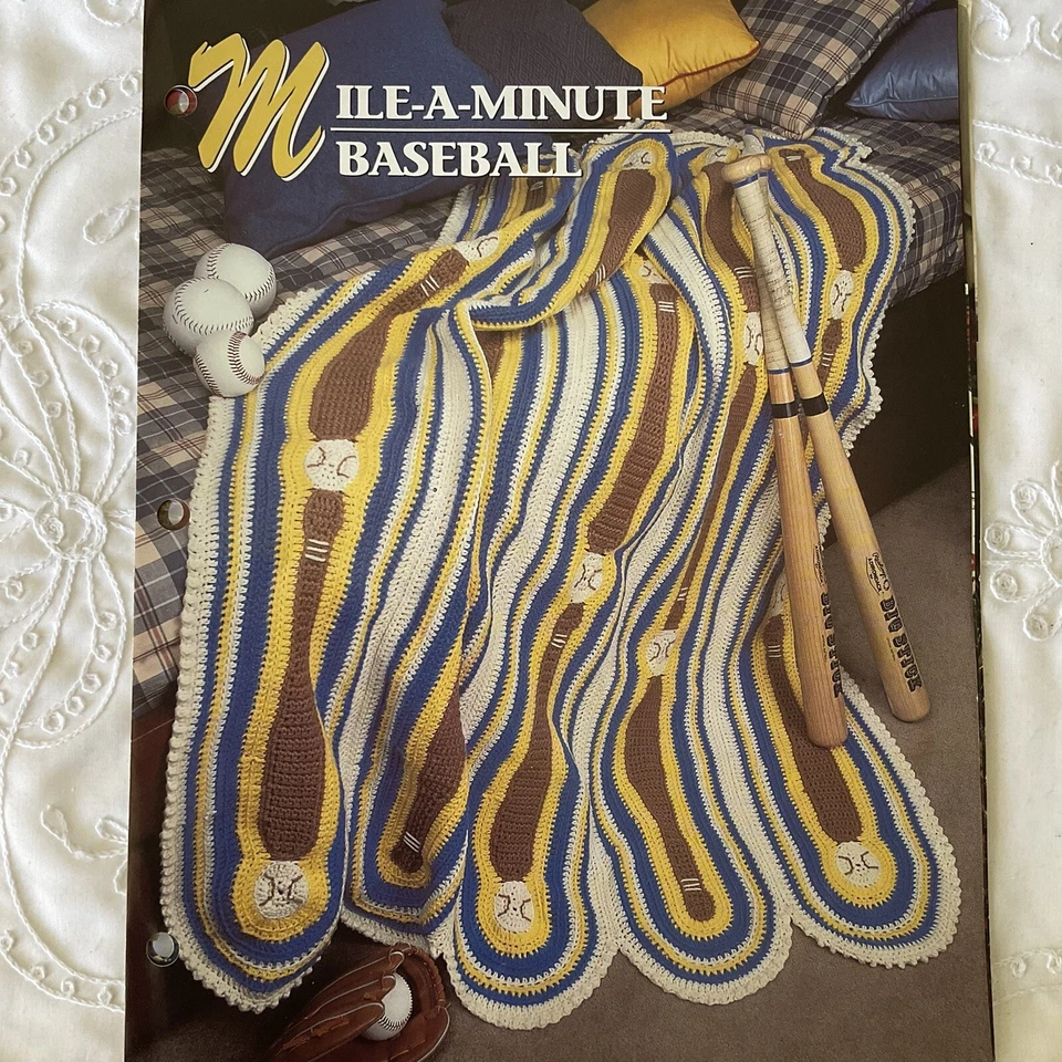 Annie’s Crochet Quilt & Afghan Club Patterns Lot of 5 Sports Car Baseball Xmas - Image 4 of 4