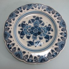 Gro&szlig;er Teller 31,5 cm bez. original Delft TB Blumen  (2)(DM)(3/4)