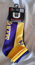 NBA Socks Los Angeles Lakers 3 Pack Mens Low Cut Size 6-12 NEW LA Lakers