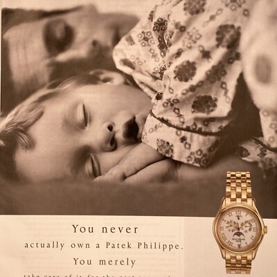 2003 Patek Philippe Watch PRINT AD Annual Calendar Father Son Sleep Generation