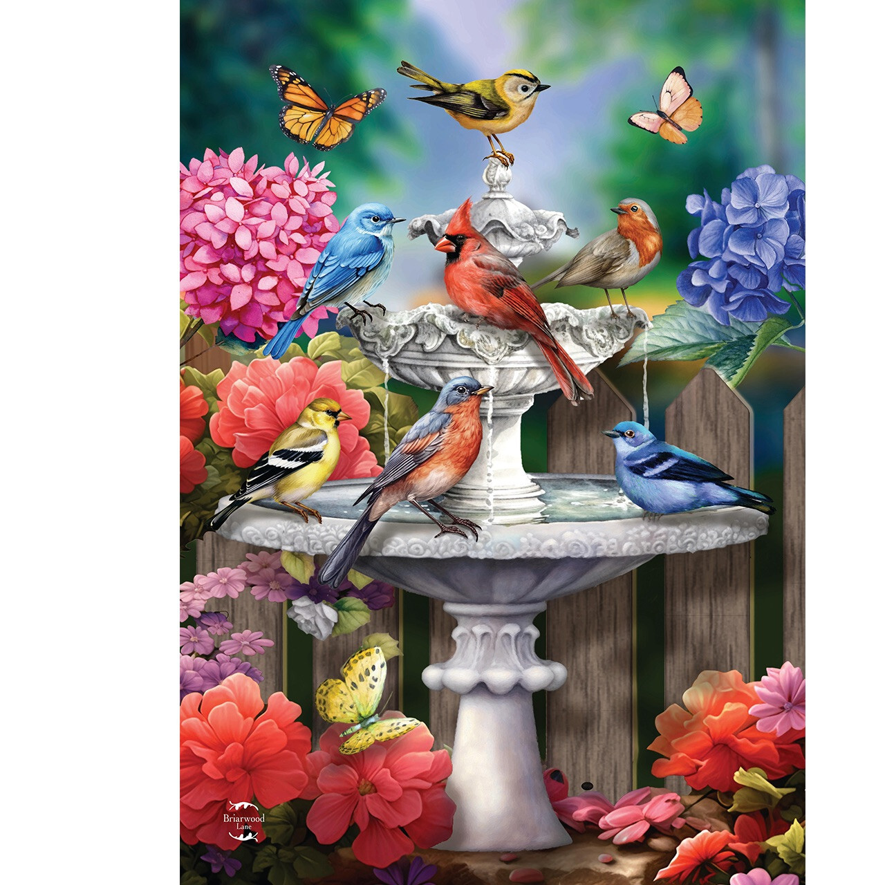 Briarwood Lane Spring Bath Birds Garden Flag