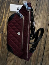 Jessica Moore Quilted Fanny Pak Berry/Black 14x6x2 Black waist strap.