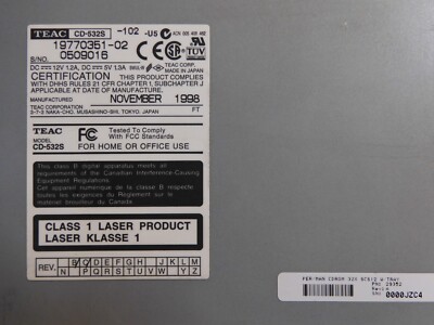 TEAC Cd-532s 32x 50 Pin Internal SCSI Cd-rom Drive Beige