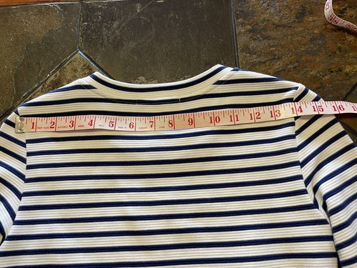 NWT LACOSTE Sz 34/2 Form Fitting 3/4 Sleeves Blue + White Striped Dress - Picture 11 of 12