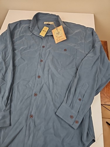 NWT Tommy Bahama Grand Cayman Hawaiian 100% Silk Shirt Swordfish Blue Houndstoot - Picture 3 of 10