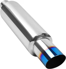 Exhaust Muffler 14.7''Length Universal Muffler,Stainless Steel Exhaust Burnt Tip