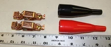 Mueller No. 25C 75 amp copper electrical alligator clips w/ insulators - qty 2