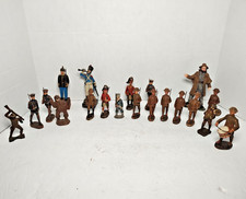 Antique LINEOL ELASTOLIN/metal Toy Lot, Soldiers 18 Pieces COLLECTORS 1940's