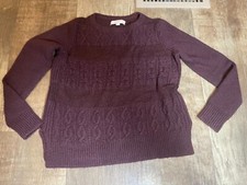 Ann Taylor LOFT Sweater Womens Small S Maroon Pull Over Knit Long Sleeve