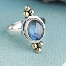 Beautiful Labradorite Gemstone 925 Sterling Silver Ring Gift For Women D-189