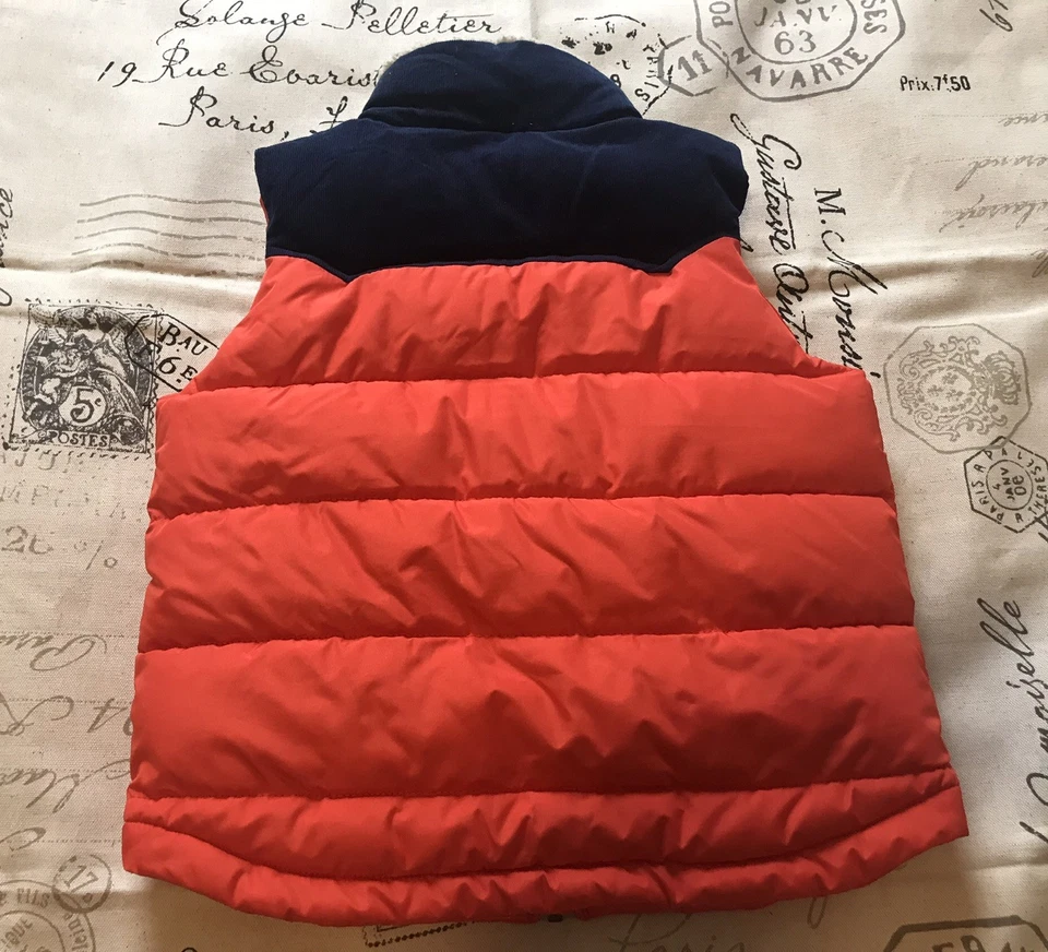 Crazy 8 - Colete acolchoado de pele sintética - Cor/laranja, azul - Tamanho/4 meninos - Imagem 2 de 4