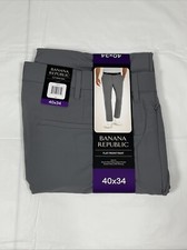 Banana Republic Performance Pant, Slim Fit, Zip Pockets, Gray, Men's 40x34, NEW