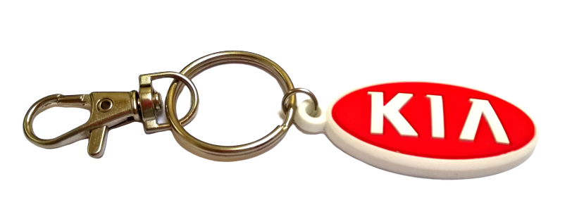 Kia logo keychain accessories light rubber emblem scratches