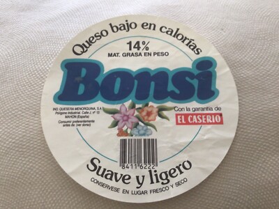 Etikett Käse Bonsi Queso Bajo Blumen El Caserio
